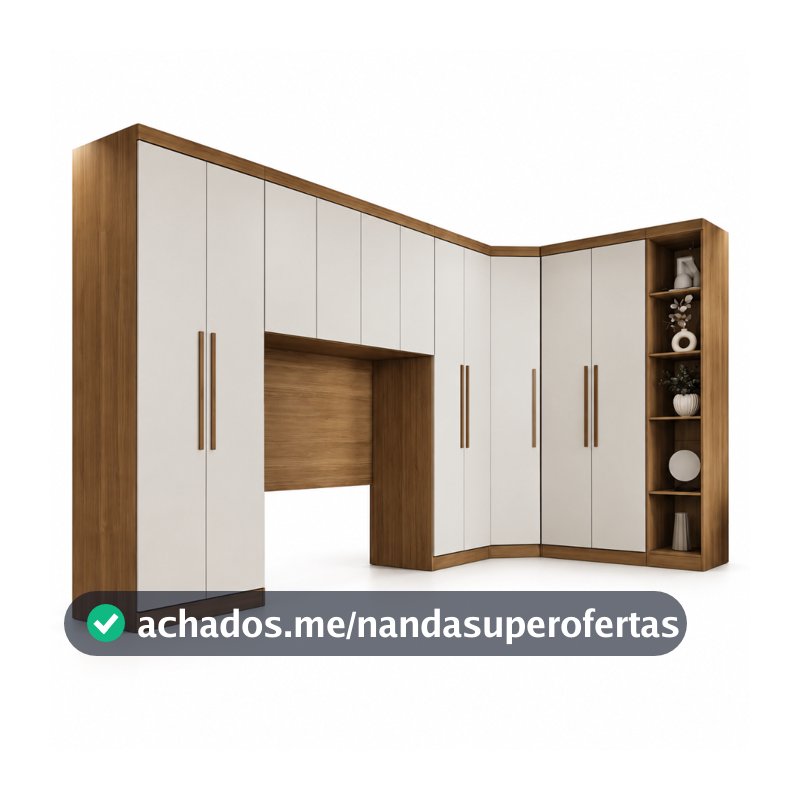 Guarda Roupa Modulado Casal MDF 11 Portas e 9 Gavetas Amplo espaço Interno Safira 011 Una Mobília