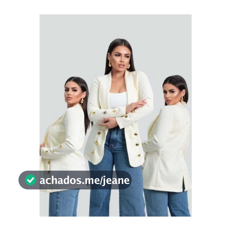 Blazer Social Liso Botões Alongado Feminino Acinturado Tecido Neoprene