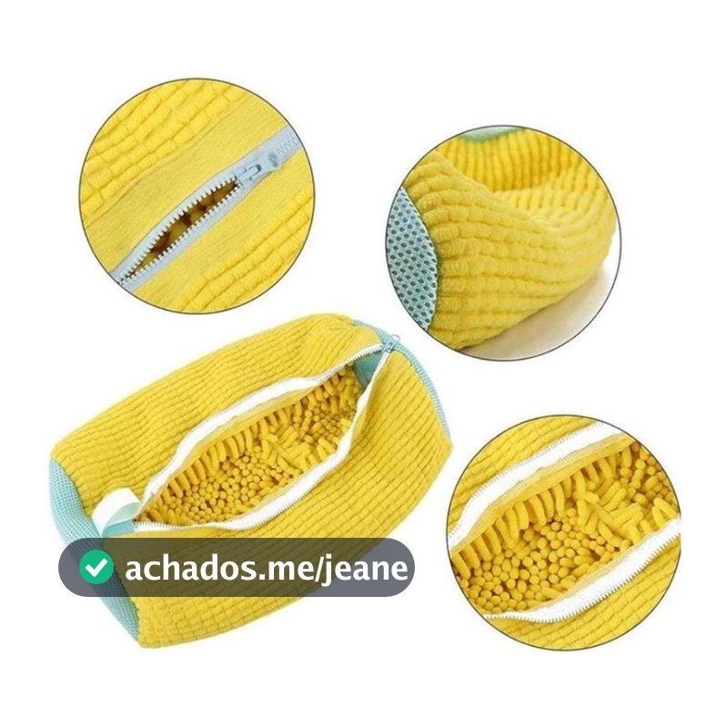 Saco De Lavagem Para Tênis E Sapatos Máquina De Lavar Esponja Interna Chenille