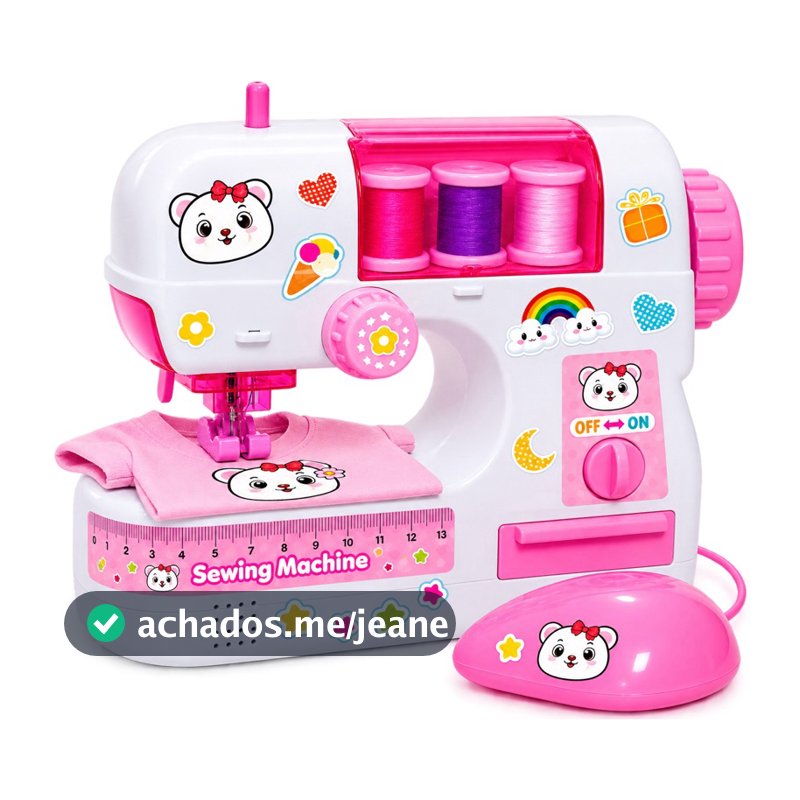 Máquina de Costura Infantil Brinquedo Costura de Verdade Com Pedal
