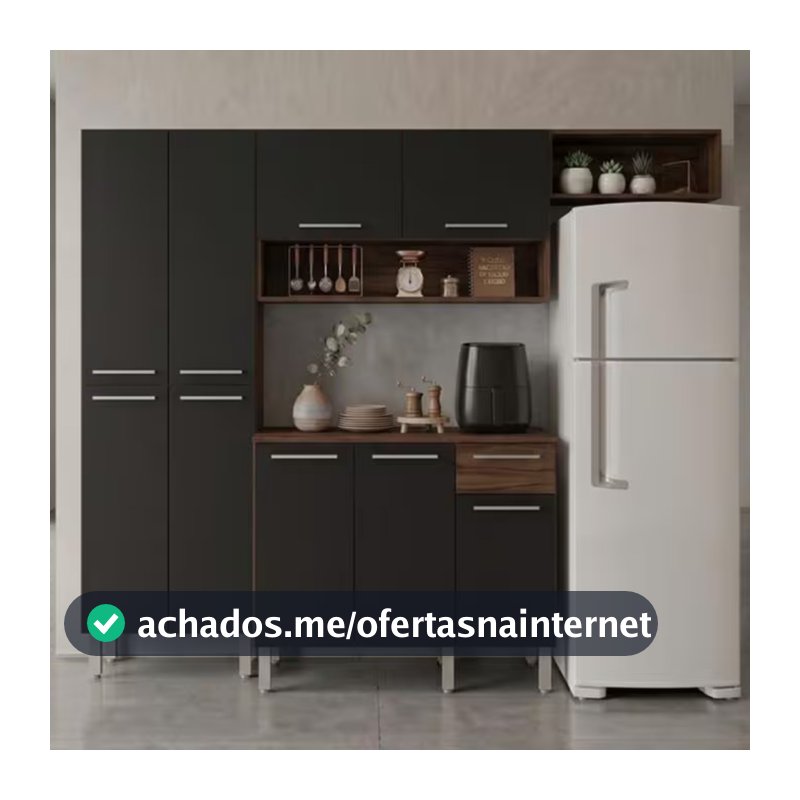 Cozinha Compacta Bartira Milly 9 Portas 1 Gaveta Branca com Tampo