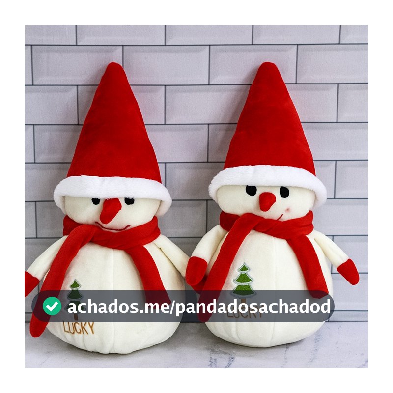 Kit 2 Bonecos de Neve Pelúcia 22cm Urso Enfeite Natal Decoração Presente Natalino Casa Árvore/ENVIO IMEDIATO