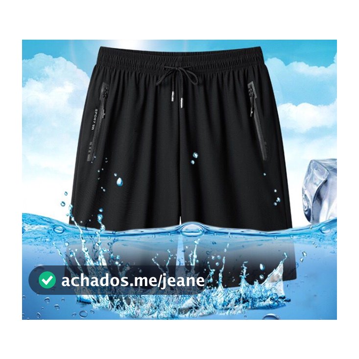 Bermuda Short Masculino  Praia 2 Bolsos Zíper Secagem Rápida