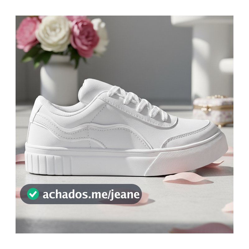 Tênis Branco Flatform Feminino Branco Sola Alta Plataforma Casual Estiloso e Confortável