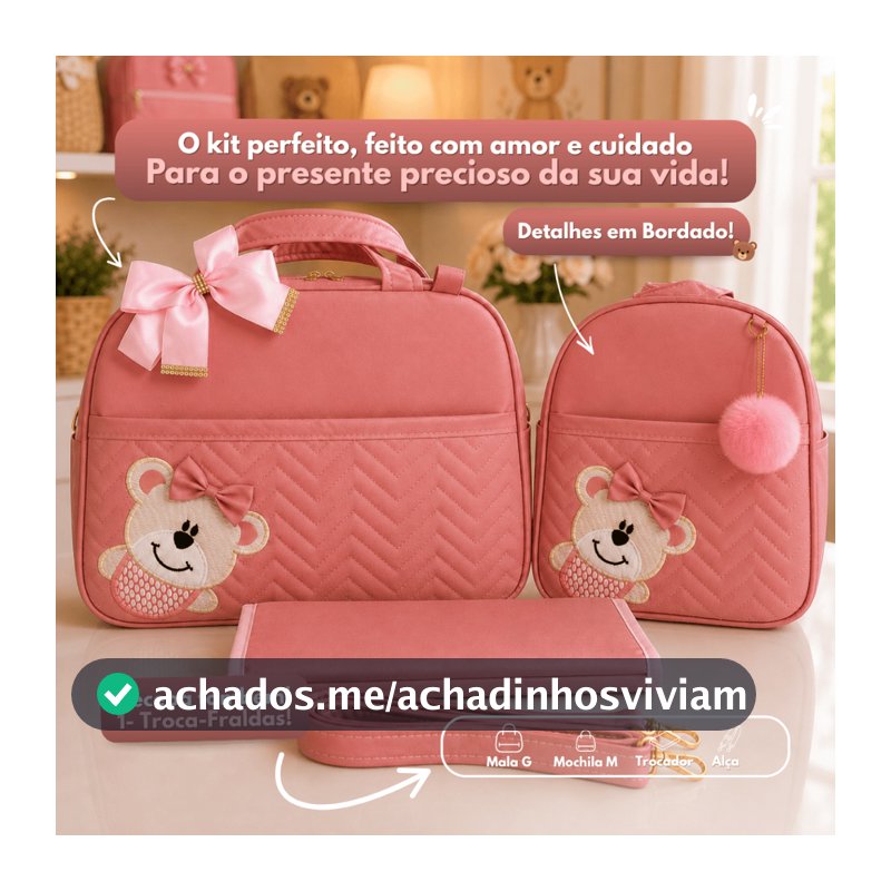 Kit Bolsa Maternidade 2 Feminino/Masculino com Mochila 2 em 1