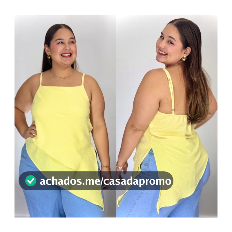 Blusa Plus Size Feminina Duna Regata Assimétrica G1 G2 G3 Promoção