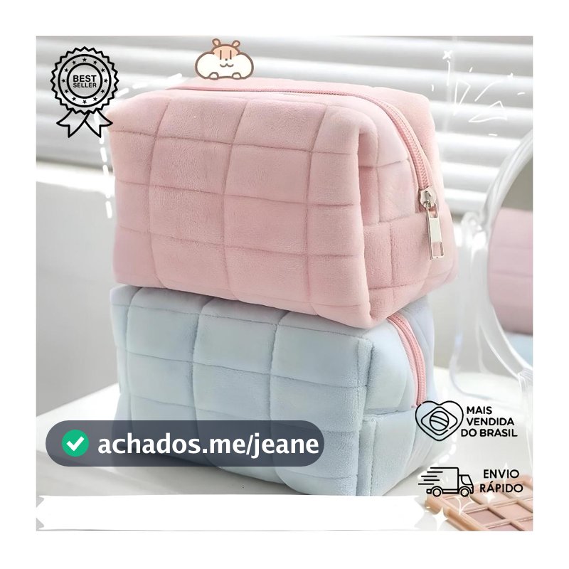 Necessaire/Estojo/Bolsa Multiuso Organizador para Maquiagem/ Escolar Forma de Travesseiro e Grande Capacidade  Cosmética