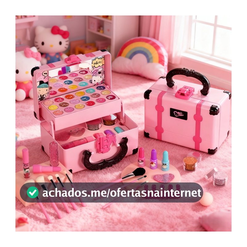 32 Peças Kit De Maquiagem Para Crianças Lavável/Conjunto Portátil Meninas