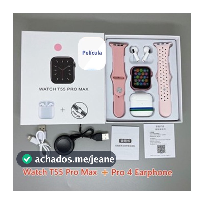 T55 Pro Max Smart Watch Com 4 Earbuds Set Hot-sale 2 Alças Bluetooth Chamada De Papel De Parede Personalizado