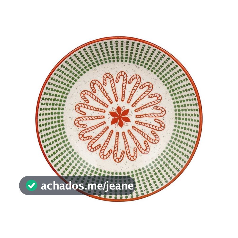 Prato Fundo Malabarismo Natalino 20,5cm Cerâmica Oxford