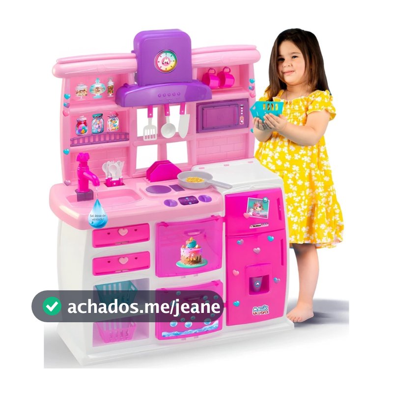 Cozinha Infantil Master Magic Completa com Geladeira Forno e Sai Água de Verdade - Magic Toys 7901