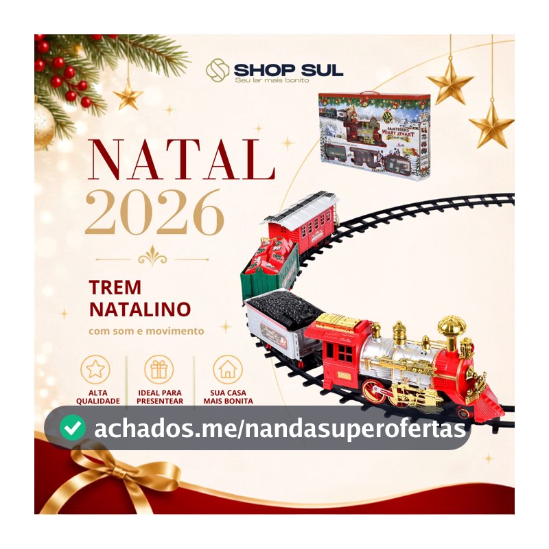 Trem Natalino Decorativo Enfeite Para Natal Decoração Shopsul