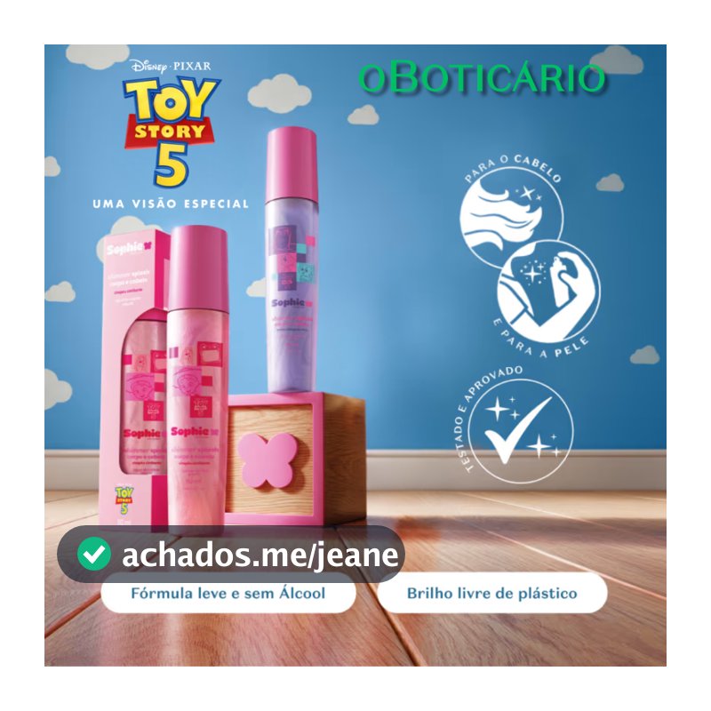 Combo Shimmer Splash Corpo e Cabelo O Boticario Sophie Toy Story 5 2 un - Dia das Crianças
