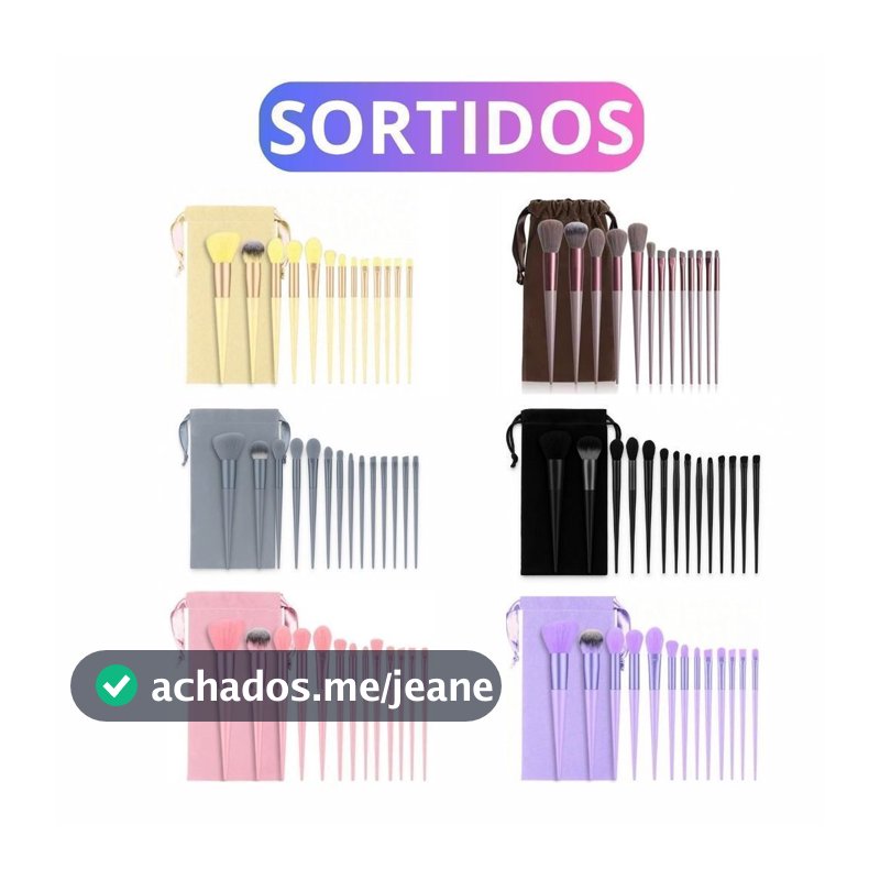 Conjunto 13 Peças Pincéis de Maquiagem com Estojo de - Novo Pronta Entrega Qualidade Superior