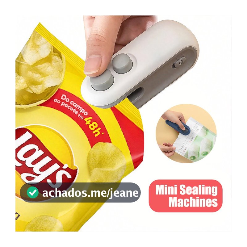 Portátil Mini Seladora 2 em 1 para Saco Plástico, Elétrica, Carregamento USB