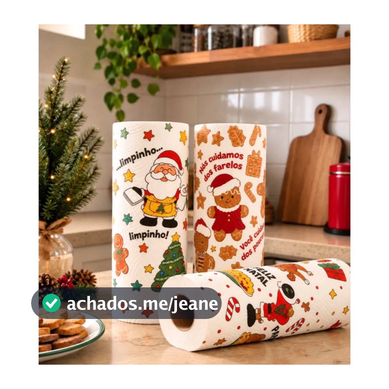 Papel Toalha Natalino Folha Tripla Sortido NAT0459 Mesa Posta de Natal Decoração Natalina