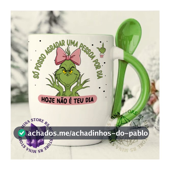 Caneca de Cerâmica Grinch Hoje Não é teu Dia