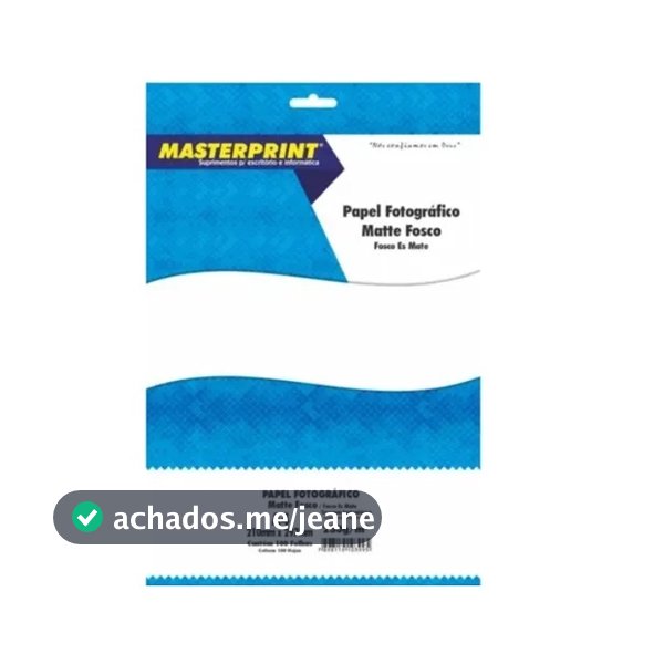 Papel Fotográfico MasterPrint Matte Fosco Dupla Face OU Adesivo