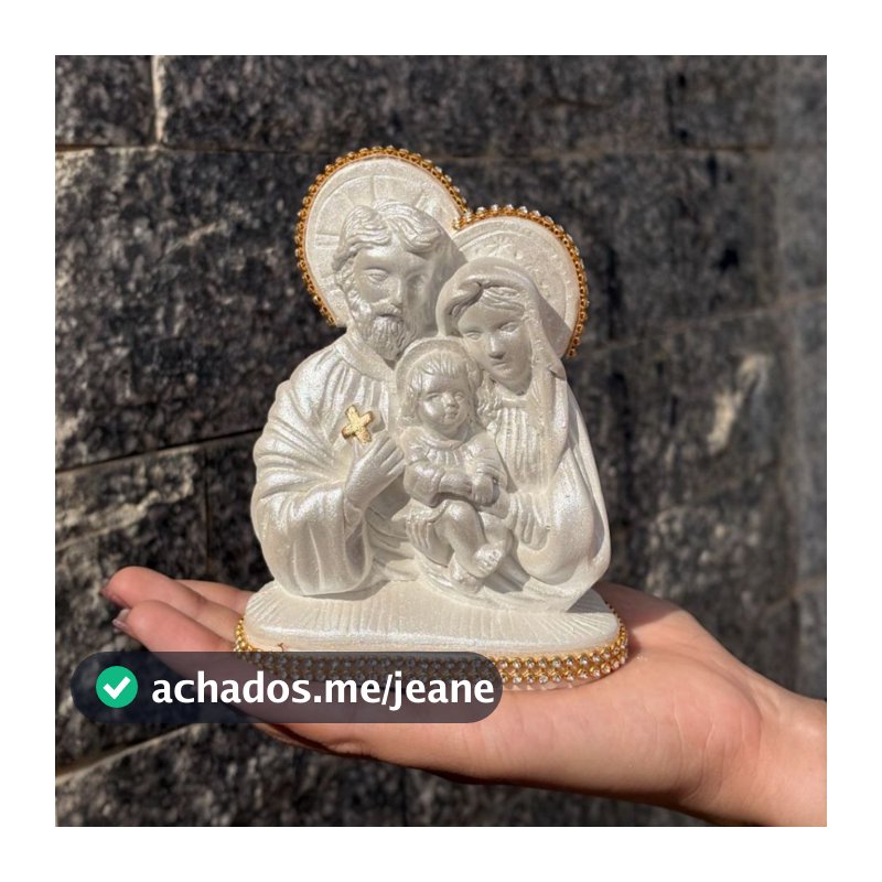 Sagrada Familia 14cm Perolada Com Detalhes Em Strass Para Decoração, Caixa De Padrinhos Etc...