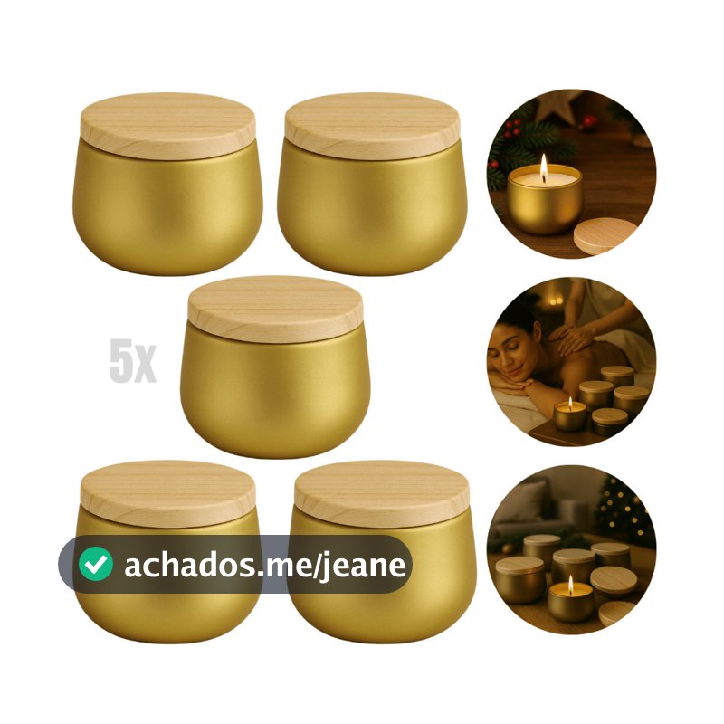 Lata Dourada Premium para Velas Artesanais, Lembrancinhas e Presentes – 120ml
