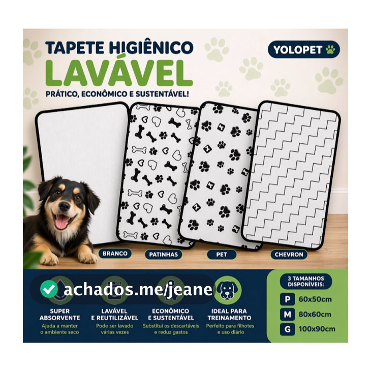 Tapete Higiênico Lavável Cachorro Alta Absorção Reutilizável Antivazamento Econômico YOLOPET