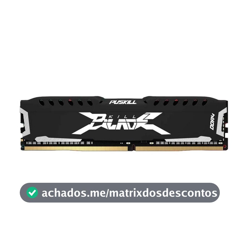 Memória DDR4 Puskill Killblade, 8GB, 3200MHz, Preta, PSK-D4D16M3200B-8G