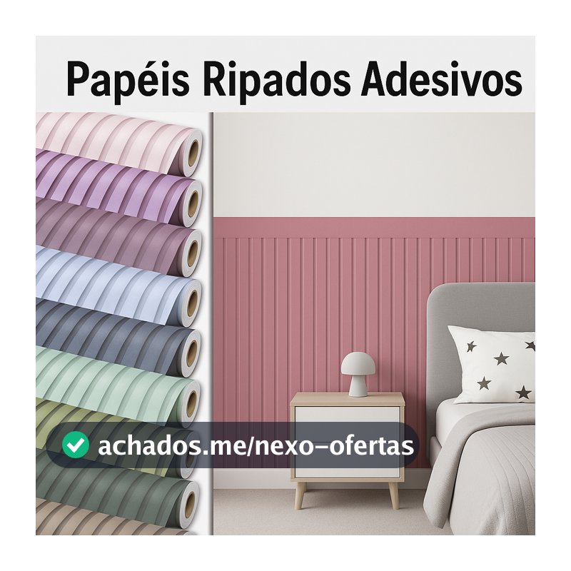 Papel De Parede Adesivo Ripado Infantil Meia Parede Auto Adesivo — Fácil De Aplicar