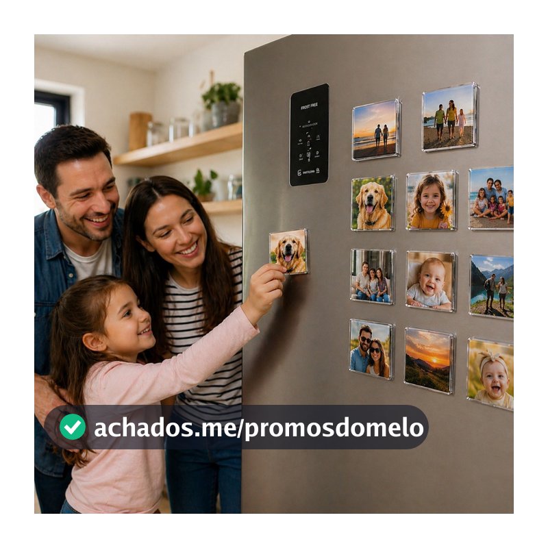 Kit Imã Geladeira Personalizado 5x5 Faça Você Mesmo 10 20 30 Peças Acrílico + Imã