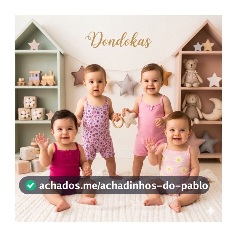 kit 4 Peças 2 Macaquinho bebe e 2 Body Alcinha bebe menina Roupa de Bebe Algodão M G GG