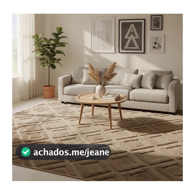 Tapete Sala Pelo Baixo Grande Macio 3x2 Antiderrapante