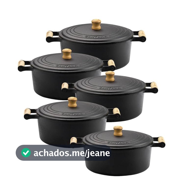 Panela de ferro com alça de madeira cm