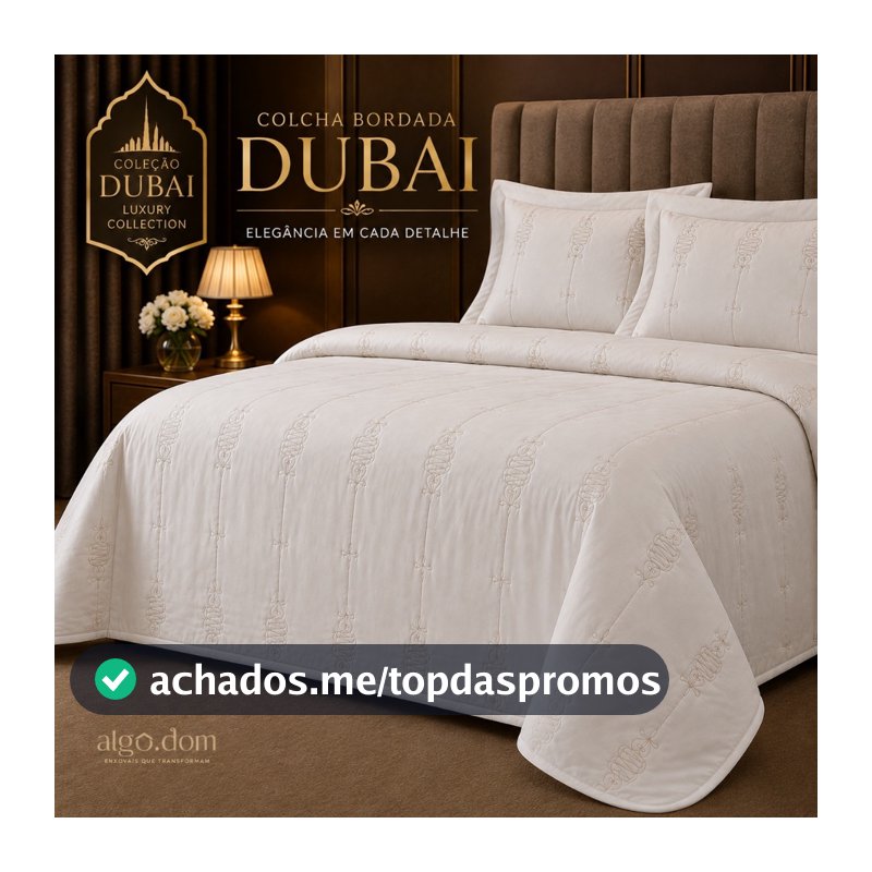 Colcha Cobre Leito Bordada Luxo 400 Fios Macio Dubai Padrão Hotel