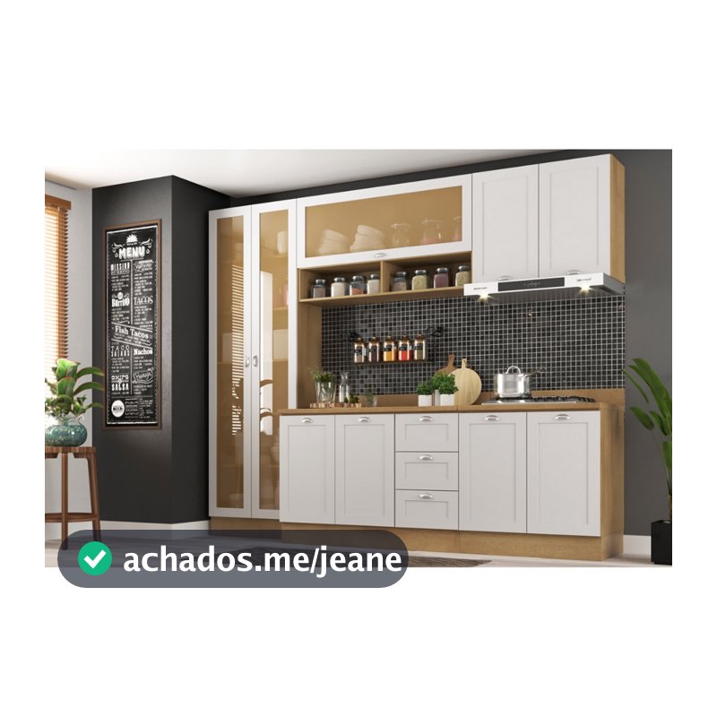 Armário de Cozinha Completo Ditália Denver 5 pc Rv/Br D10
