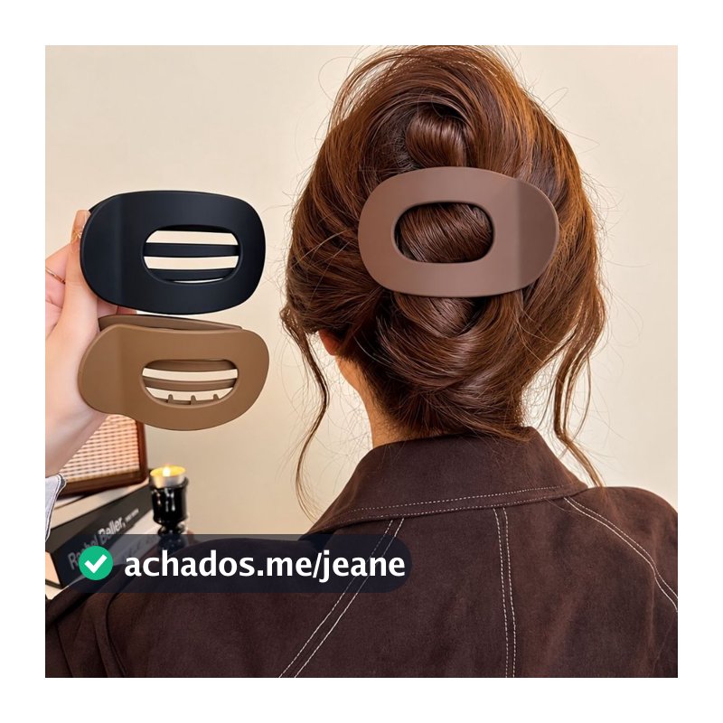 Presilha Prendedor de Cabelo Oval Garra Coreana Piranha de Cabelon Estilo Tartaruga Cores Opacas