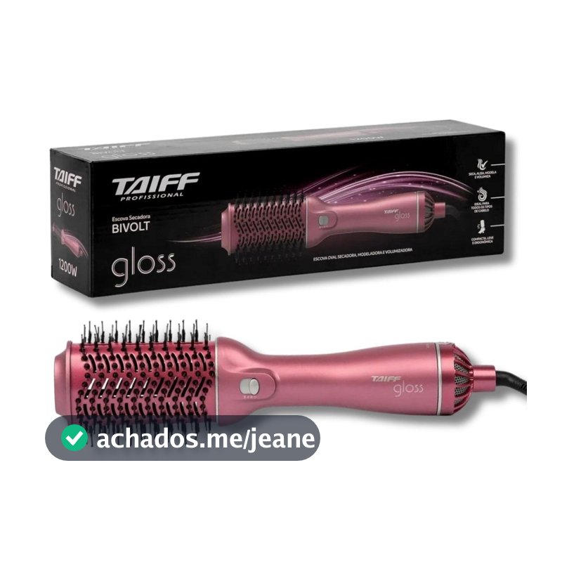 Escova Secadora Taiff Gloss Rose Bivolt