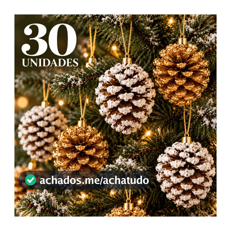 Kit 30 Pinhas Natal Enfeite Natural Decoração Pendente Artesanato Guirlanda Natalina