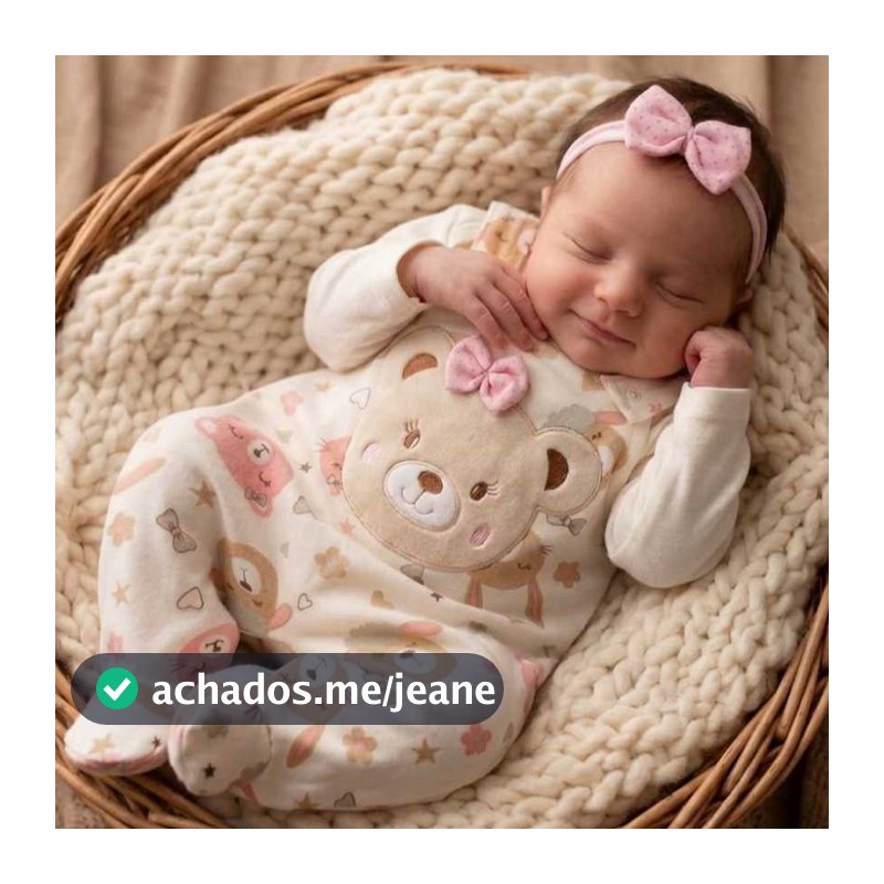 Macacão Promoção Jardineira Body Manga Longa Kids Bebê Menina Bordado de Ursinha Lola Palha