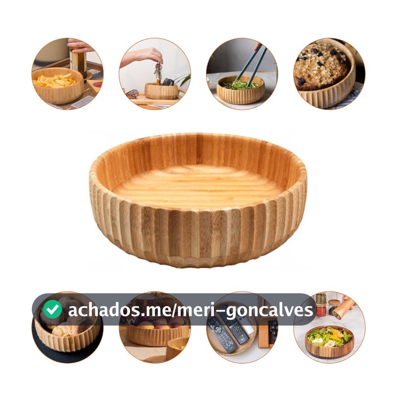 Tigela Bowl Cumbuca Pote Canelado Bambu 19cm Antibactericida