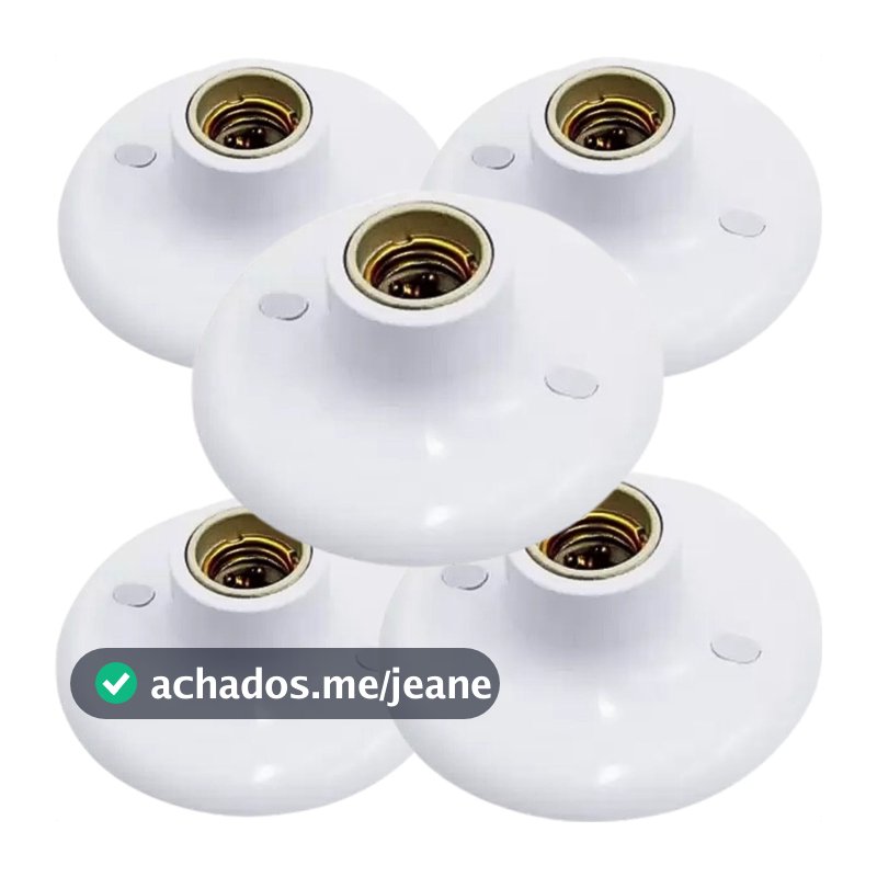 Kit 5 Pçs Plafonier Plafon Soquete Porcelana E27 100w Branco