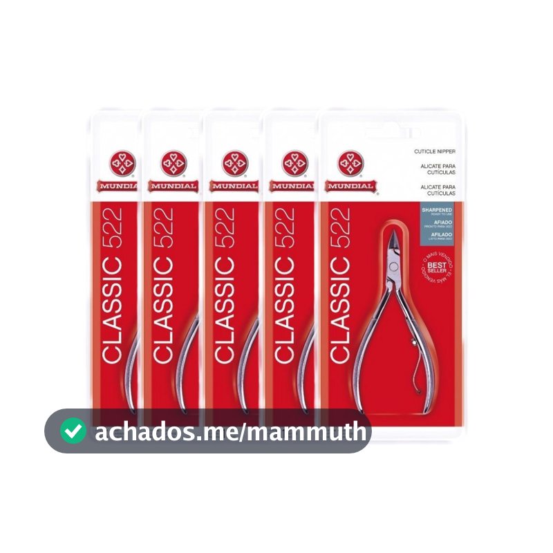 Kit Alicate para Cutícula Mundial Classic 522C – com 5 Unidades
