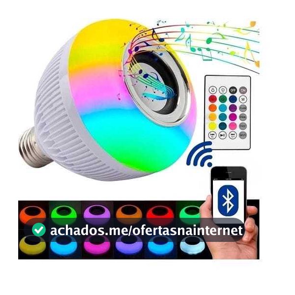Lampada Bluetooth De Led Caixa De Som C Controle Rgb 12W