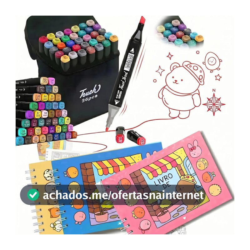 Kit 3 Livro De Colorir Holográfica E  Canetinha 36 Cores