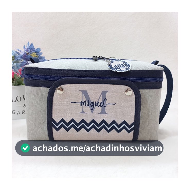 Nécessaire Porta Fraldas - Bolsa Troca do bebê - Troca Segura  - Detalhe em Chevron