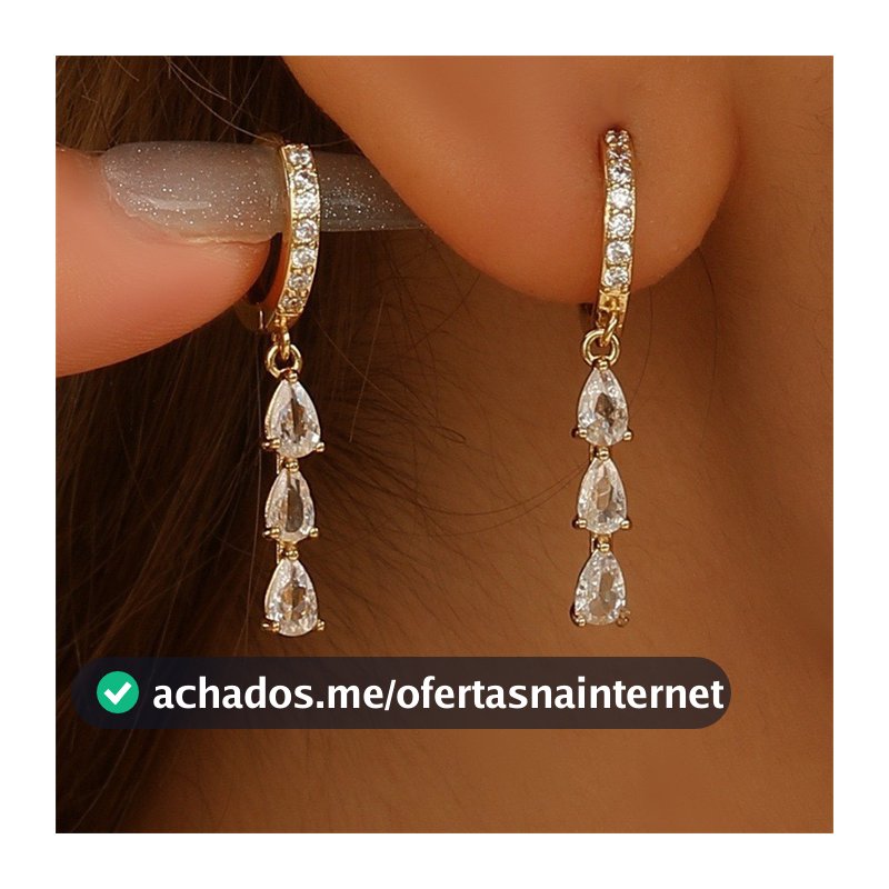 Brinco Feminino Argola com Pingente de Zircônia Banhado a Ouro/Prata – Elegante e Delicado