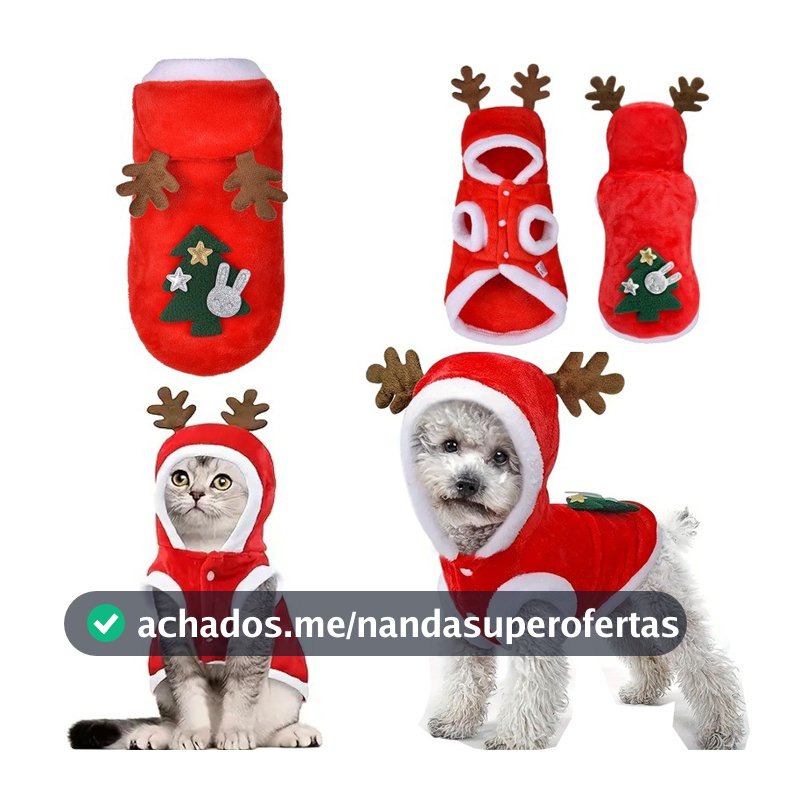 Fantasia De Natal Para Animais De Estimação , Colete Térmico De Flanela Cachorro , Gato , Papai Noel , Árvore Espessante