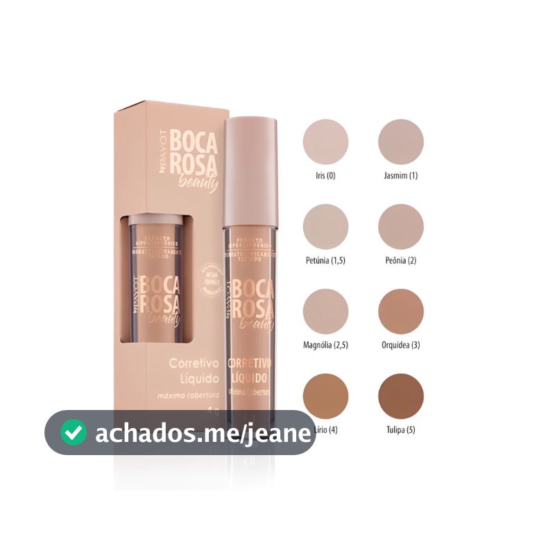 Corretivo Líquido Boca Rosa Beauty by Payot – Alta Cobertura, Longa Duração