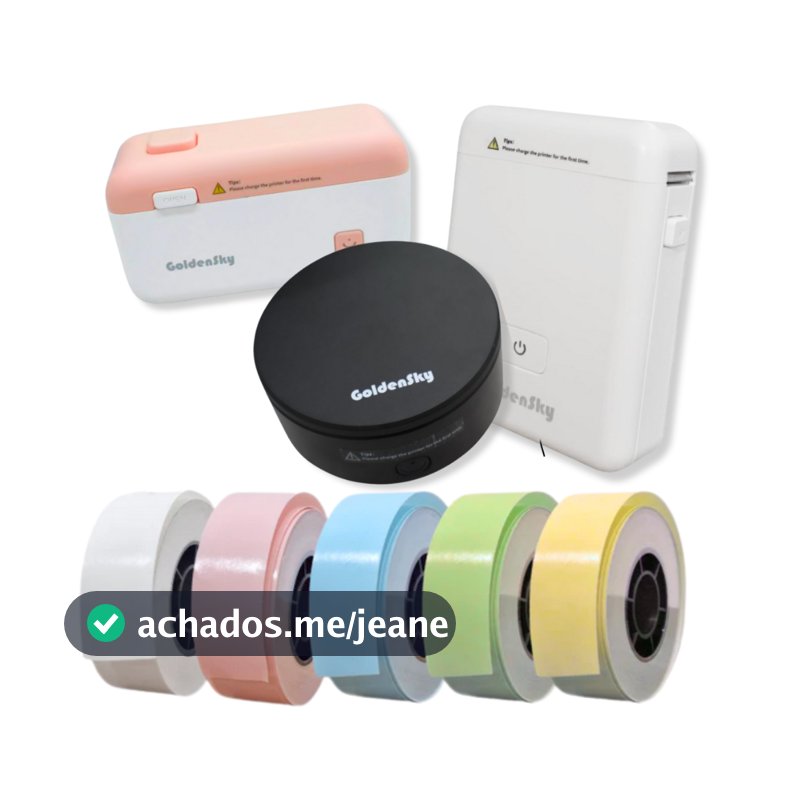 Impressora Térmica Rotuladora Portátil Etiquetas 15mm com Rolos Segmentados ou Contínuos