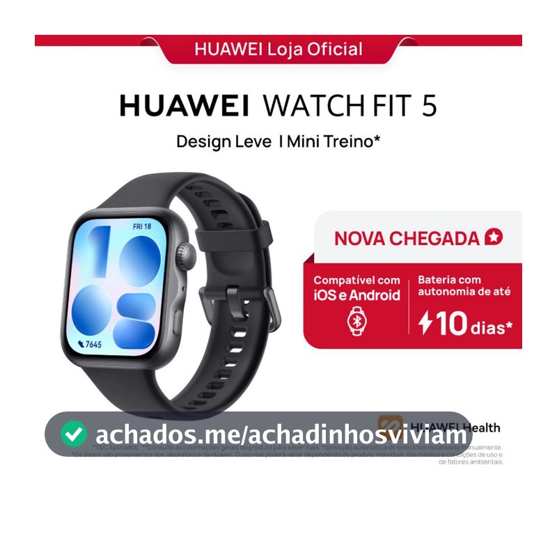 HUAWEI WATCH FIT 5 | Smartwatch Watch | 182" AMOLED Lightweight Design | Mini Workout | 64 GB | GPS