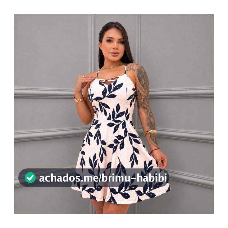 VESTIDO FEMININO ESTAMPADO SOLTINHO ALÇA GODÊ - RODADO CURTO CASUAL ELEGANTE