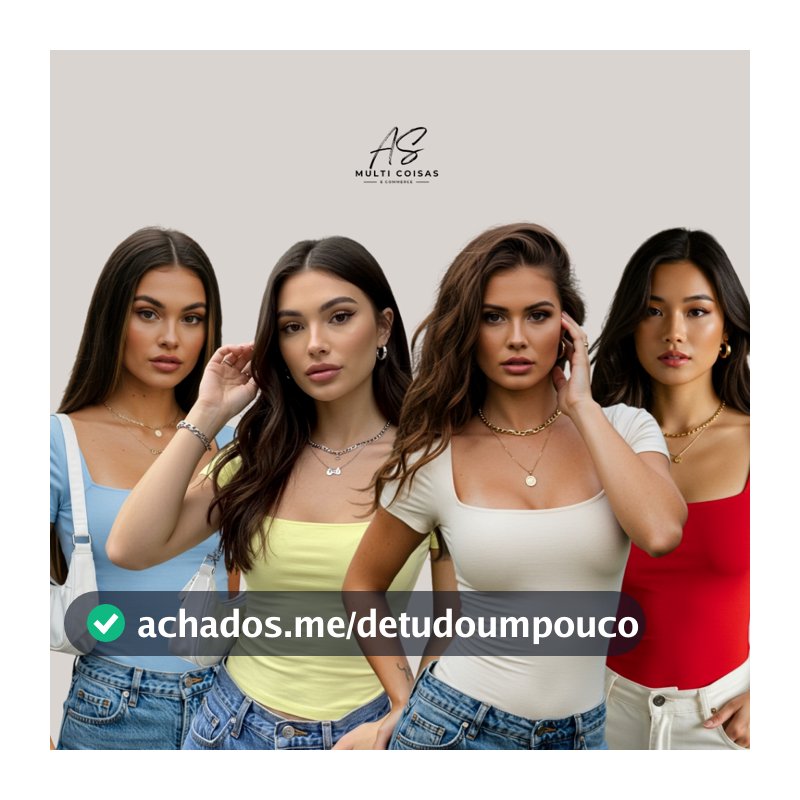 Kit 4 Blusinha Baby Look - Casual Dia a Dia Elegante Básica Lisa Moderna Tendência Influencer